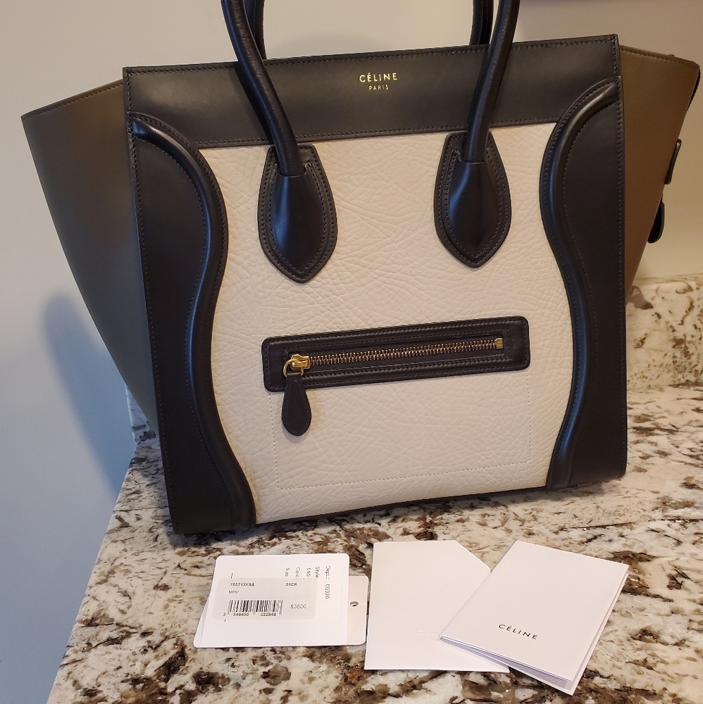 Authentic Celine Leather Luggage Tote